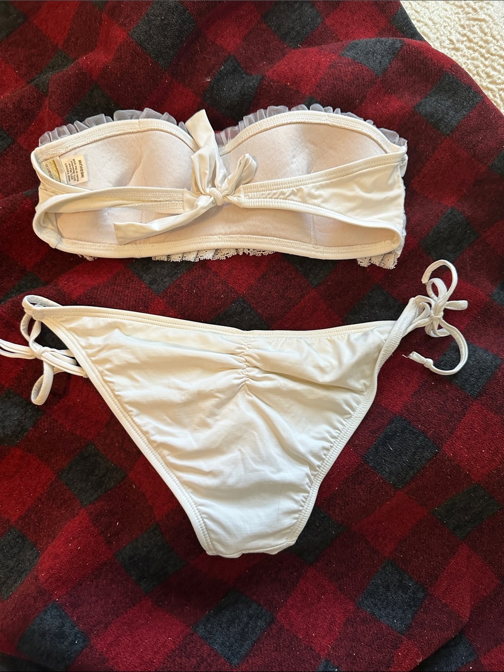 L*Space Bridal Bandeau Bikini Set with Tie-Side Bottoms - Medium - Picture 2 of 4
